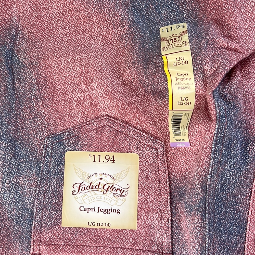Faded Glory Capri Jegging Size L/G (12-14) - Picture 2 of 5